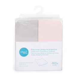 CEBA BABY Pokrowiec na przewijak Light Grey+Pink, 50x70-80cm 2szt.
