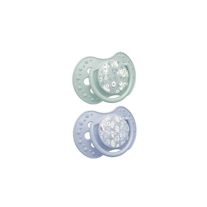 LOVI Smoczek uspokajający silikonowy BLOSSOM blue 22/921 boy 0-3m